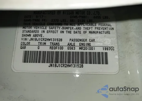 2017 Nissan Rogue Sport Sv from USA, damaged, VIN JN1BJ1CR2HW131528